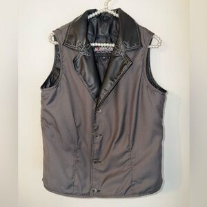 ✨ Vintage American Leather Jacket Co. Mixed Media Vest - Grey/Black - Size 42